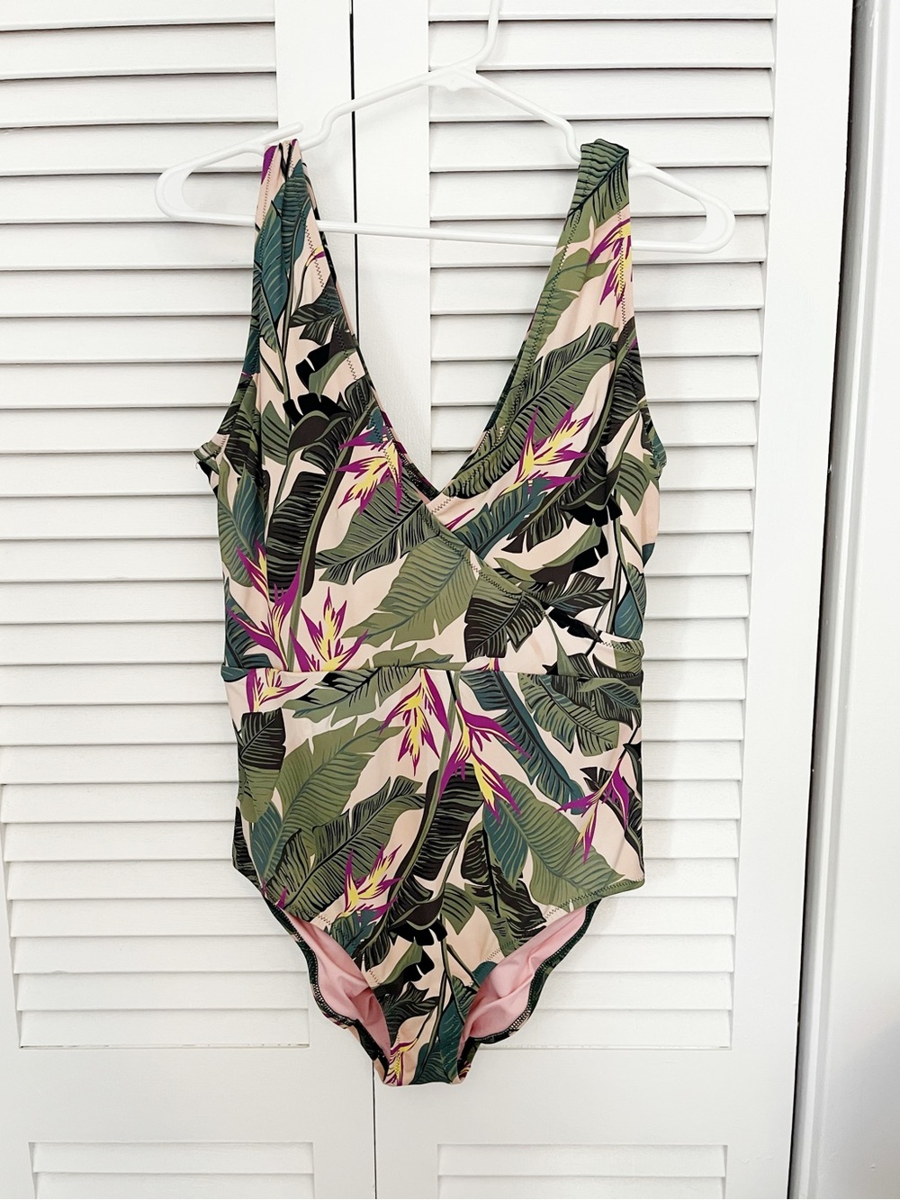 Lands end tropical print bathing suit size 14